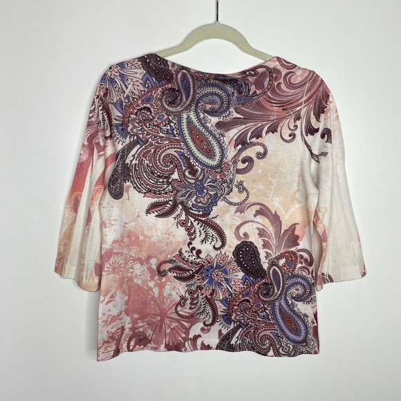 Ruby Rd. Blue and Westbound Pink Patterned Blouses set of 2 - Picture 9 of 10